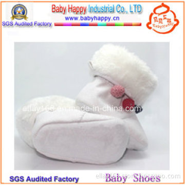 Plain White High Quality Girl Baby Booties